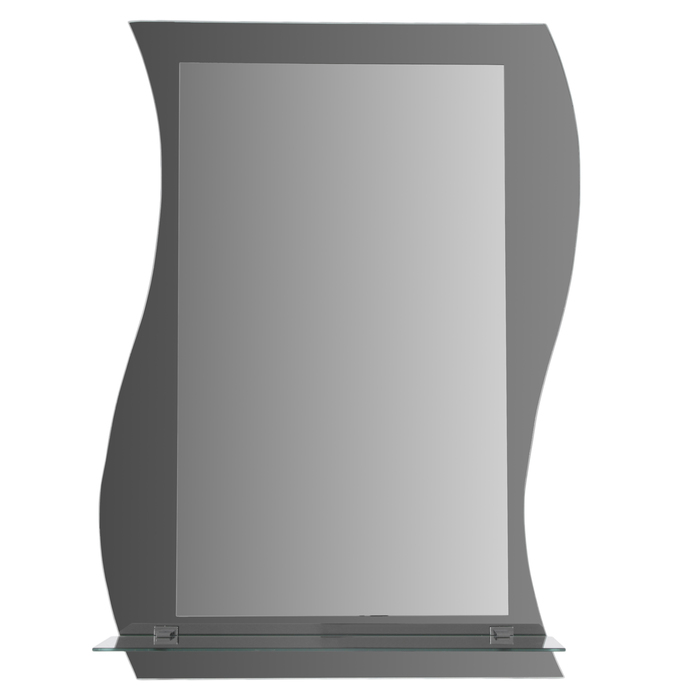 Зеркало настенное, двухслойное, фацет, с полочкой, 550×750 мм, с креплением