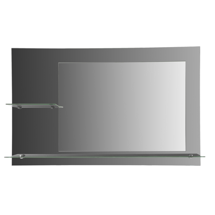 Зеркало настенное, двухслойное, с полочками, левое исполнение, 500×800 мм, с креплением