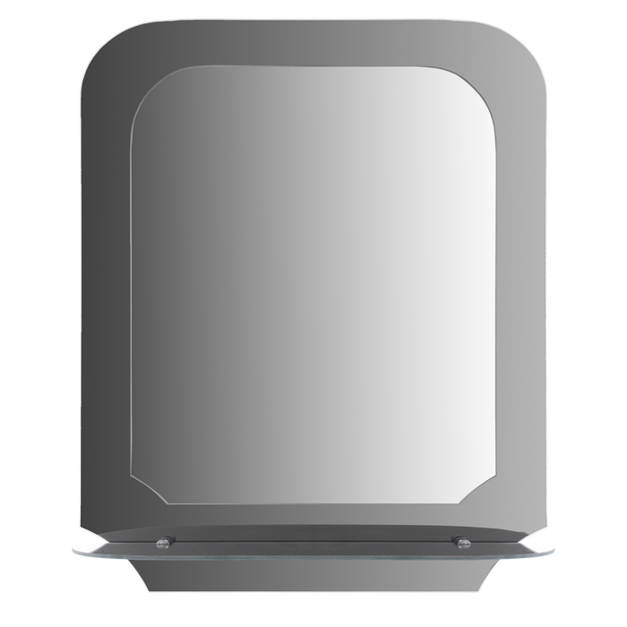 Зеркало настенное, двухслойное, с полочкой, 500×600 мм, с креплением