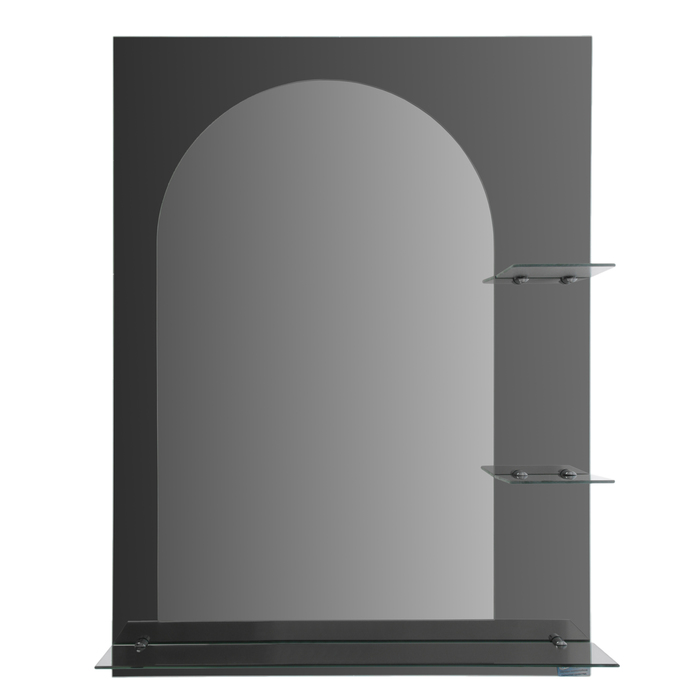 Зеркало настенное, двухслойное, с полочками, правое исполнение, 600×800 мм, с креплением