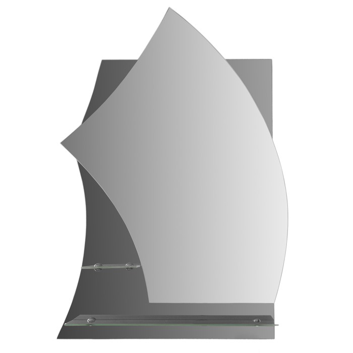 Зеркало настенное, двухслойное, с полочками, правое исполнение, 550×750 мм, с креплением