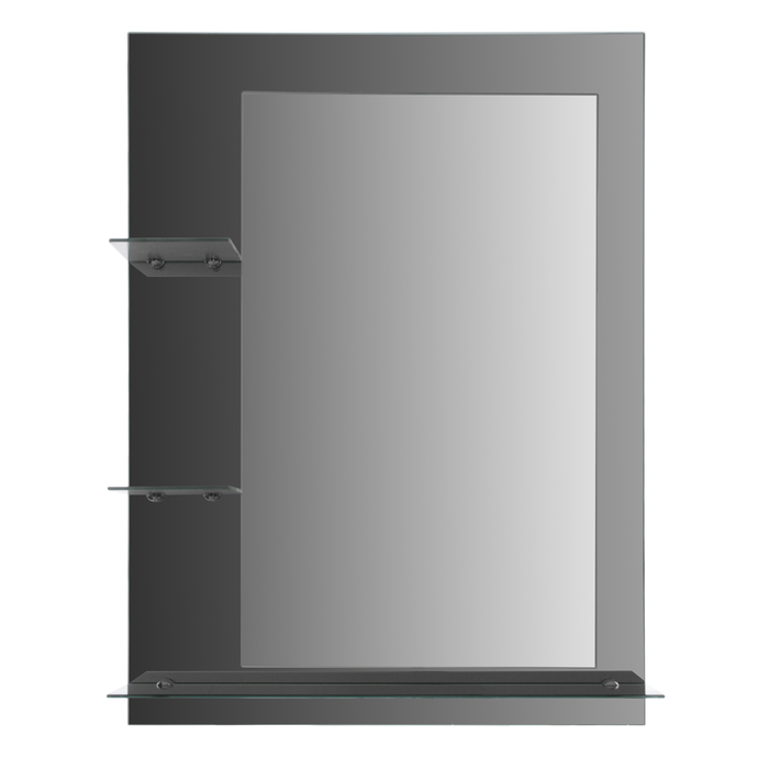 Зеркало настенное, двухслойное, с полочками, левое исполнение, 550×750 мм, с креплением