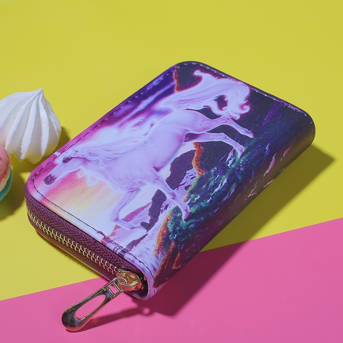 Кошелёк женский на молнии, 2 отдела, для карт, монет, цвет сиреневый