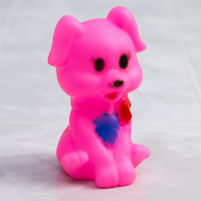 Резиновая игрушка для игры в ванной Собачка, с пищалкой, цвет МИКС