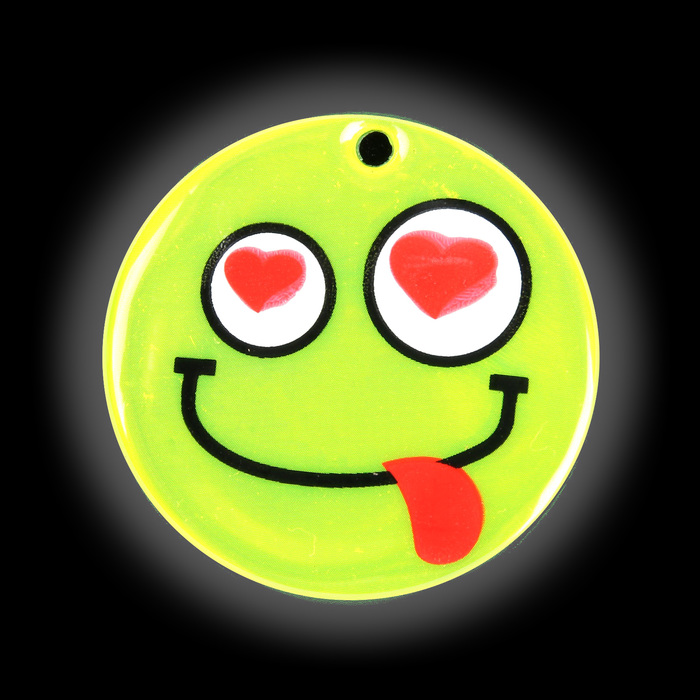 Светоотражающий элемент "Смайлик с глазками", d=5см, цвет жёлтый