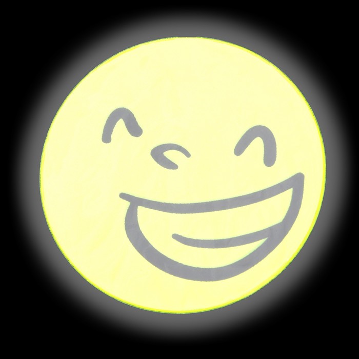 Светоотражающая наклейка "Смайлы", d=5см, 4шт на листе, цвет жёлтый