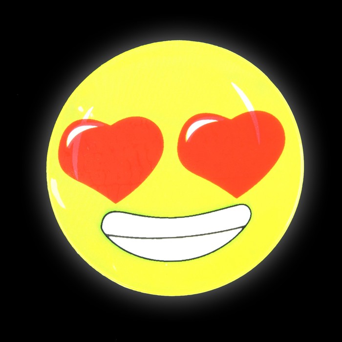 Светоотражающая наклейка "Смайлы", d=5см, 4шт на листе, цвет жёлтый