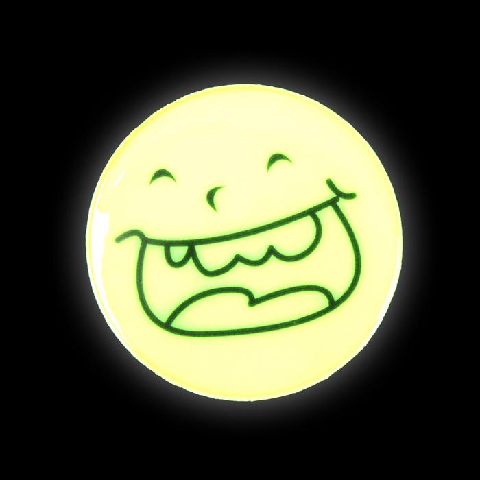 Светоотражающая наклейка "Смайлы", d=5см, 4шт на листе, цвет жёлтый