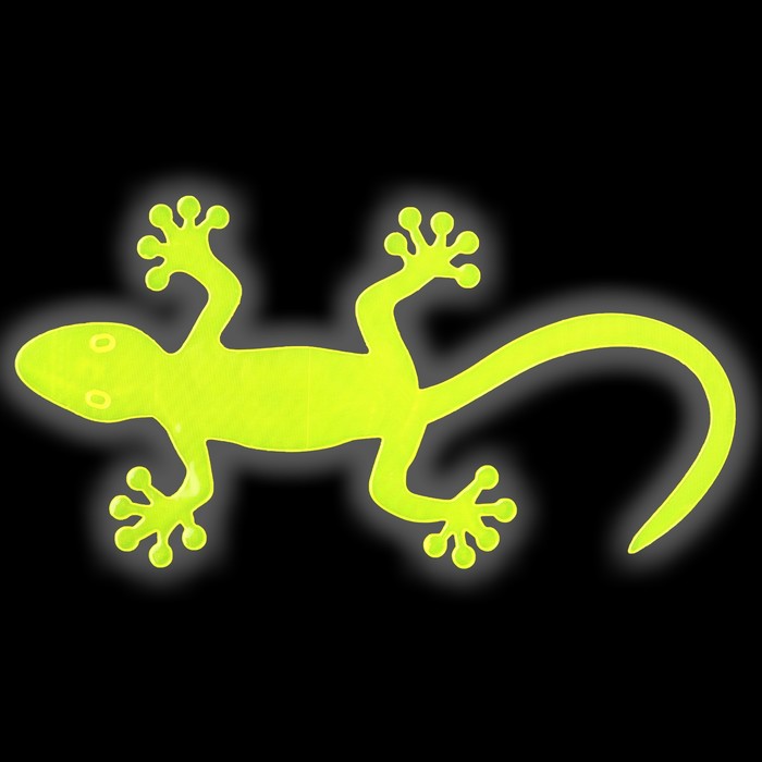 Светоотражающая наклейка "Ящерица", 11*5,5 см, 3шт на листе, цвет МИКС