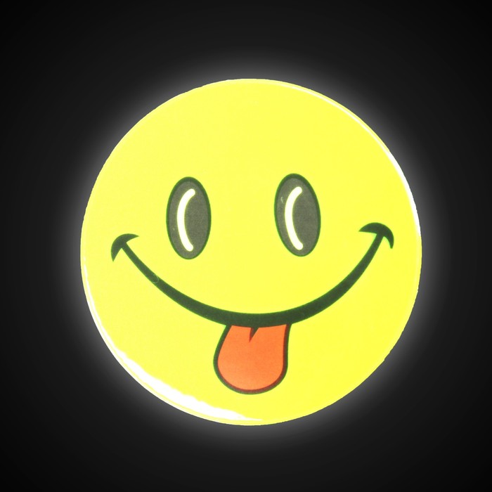 Светоотражающая наклейка "Смайлы", 11шт на листе, цвет жёлтый