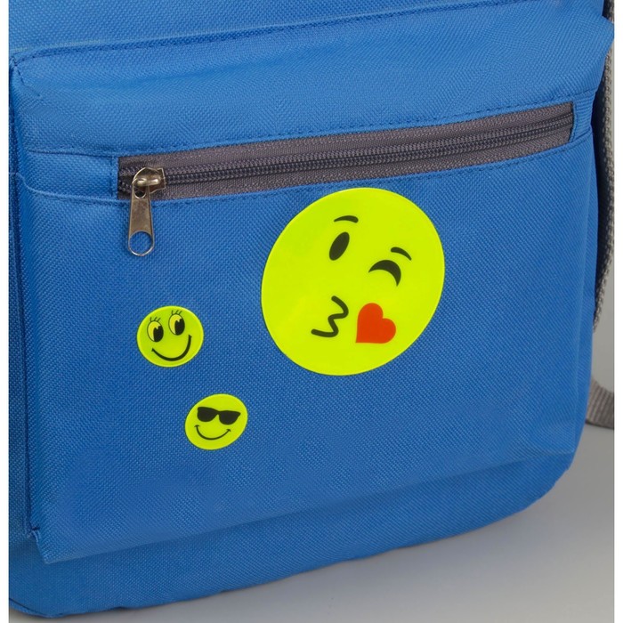 Светоотражающая наклейка "Смайлы", 11шт на листе, цвет жёлтый