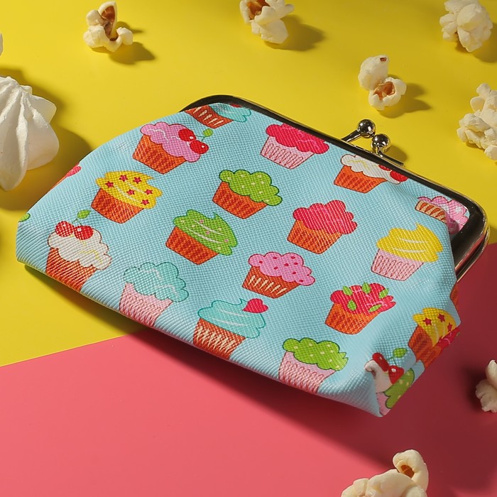 Кошелёк детский "Сладкоежка", отдел на фермуаре, цвет бирюзовый