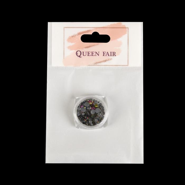 Стразы для декора ногтей, 2-5мм, цвет розовый/зелёный