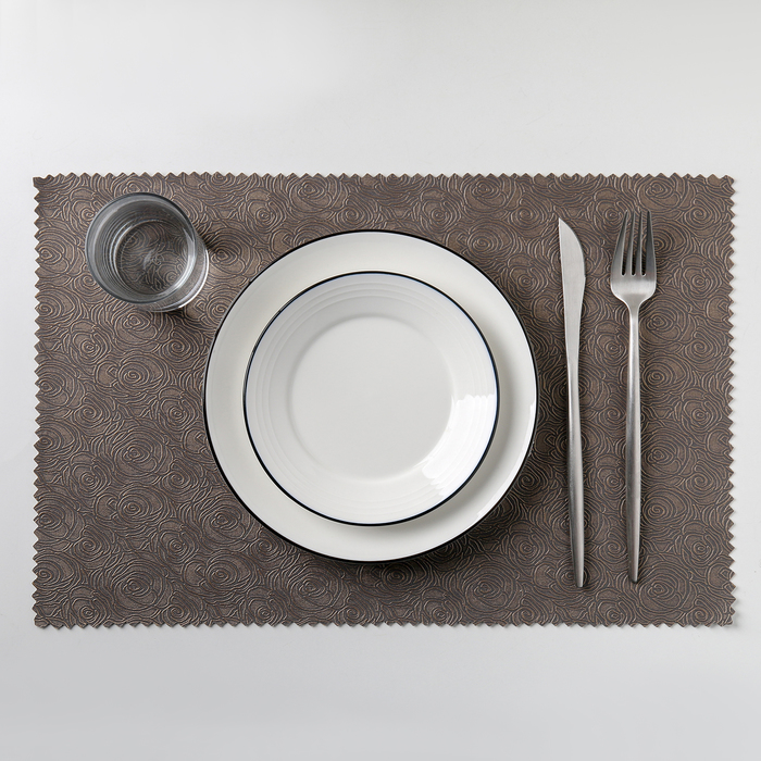 Салфетка кухонная "Розы" 42х28 см, цвет серый