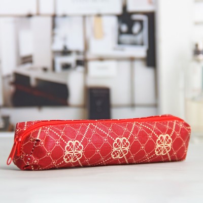 Косметичка-пенал, отдел на молнии, цвет красный