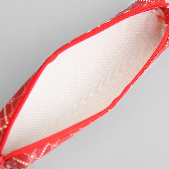 Косметичка футляр «Орнамент», отдел на молнии, цвет красный