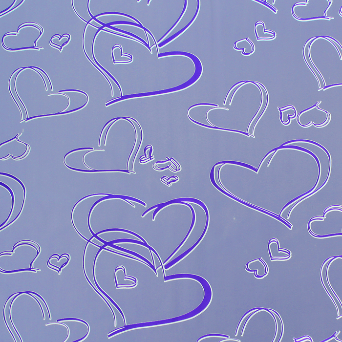 Плёнка металлизированная "Сердца", 70 х 100 см