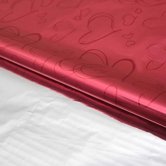 Плёнка металлизированная "Сердца", 70 х 100 см