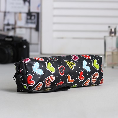 Косметичка-пенал, отдел на молнии, с ручкой, цвет чёрный