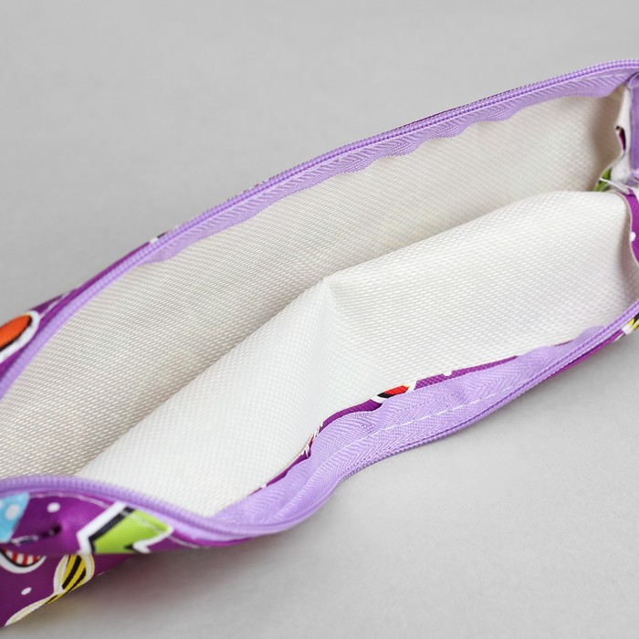 Косметичка-футляр на молнии, 1 отдел, с ручкой, цвет фиолетовый