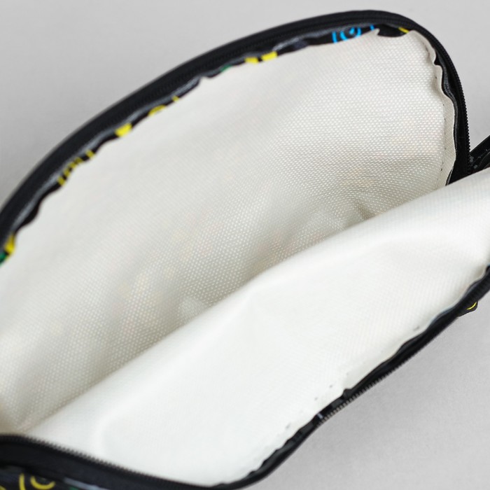 Косметичка простая «Лютики», отдел на молнии, с ручкой, цвет чёрный