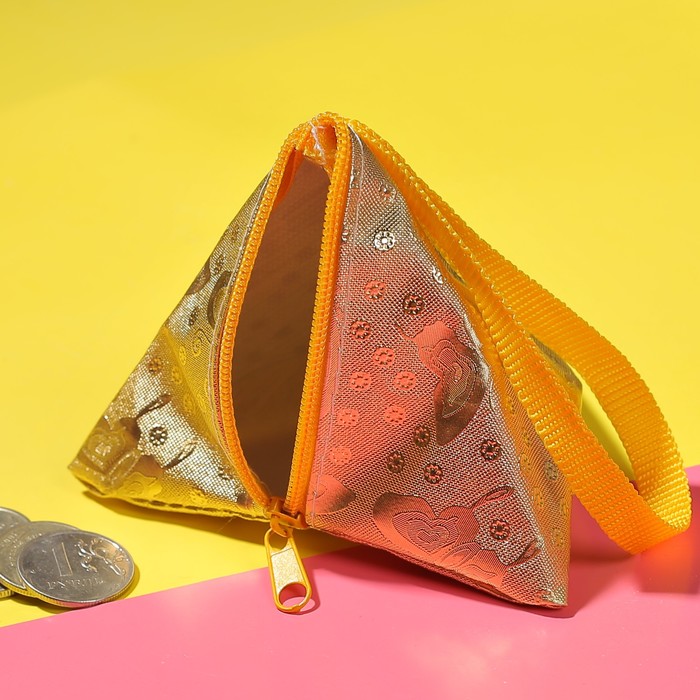 Кошелёк детский "Бабочки", отдел на молнии, шнур, цвет золотой