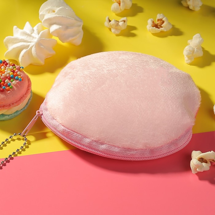 Кошелёк детский «Пончик», отдел на молнии с цепочкой, цвет розовый