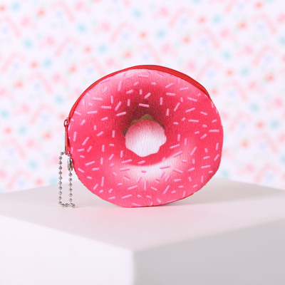 Кошелёк детский «Пончик», отдел на молнии с цепочкой, цвет красный