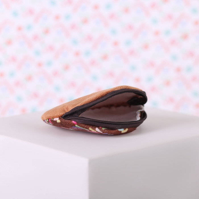 Кошелёк детский «Пончик», отдел на молнии с цепочкой, кофе