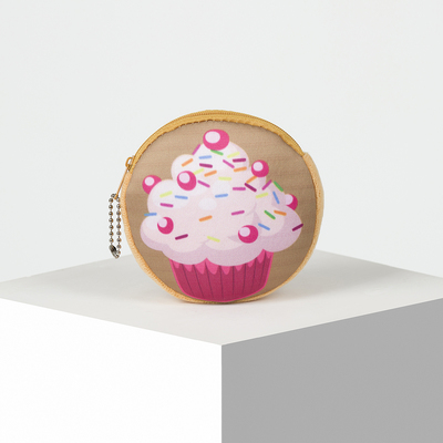 Кошелёк детский "Совушка", отдел на молнии с цепочкой, цвет коралловый