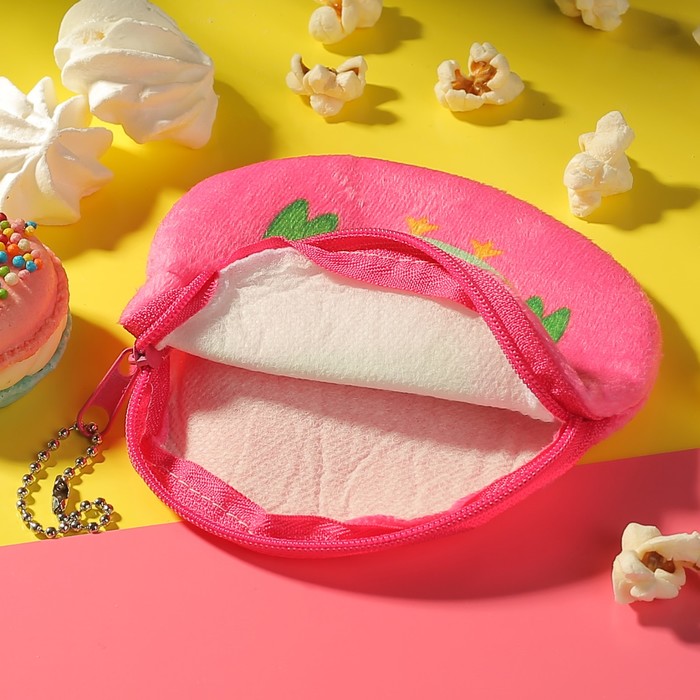 Кошелёк детский "Совушка", отдел на молнии с цепочкой, цвет малиновый