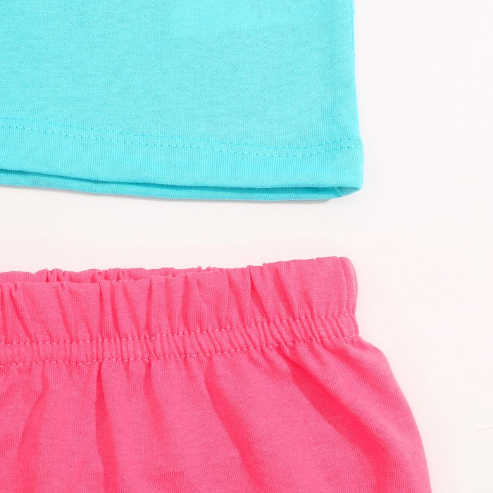 Пижама для девочки, рост 128 см, цвет бирюзовый