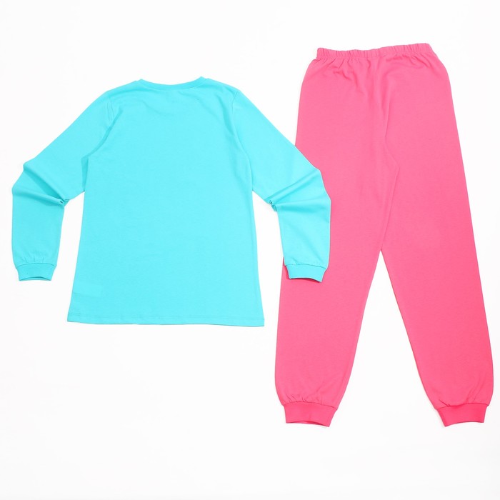 Пижама для девочки, рост 128 см, цвет бирюзовый