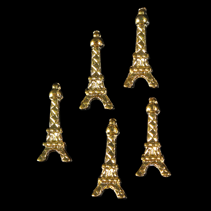 Декоративный элемент "Эйфелева башня", 5шт, цвет золотой