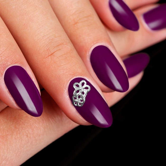 Декоративный элемент "Два цветка", 5шт, цвет серебристый