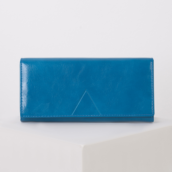 Кошелёк женский на магните, 4 отдела, для карт, 2 отдела на рамке, цвет бирюзовый