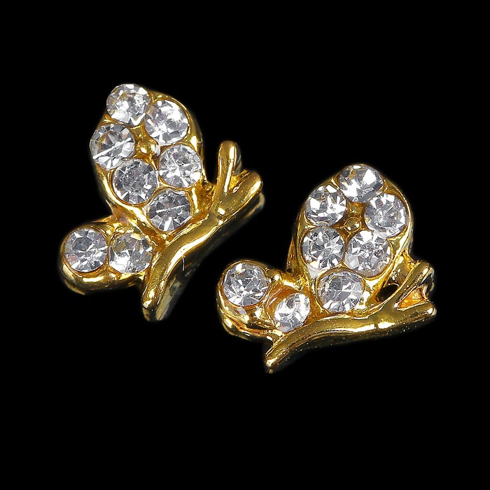 Декоративный элемент "Бабочка", 2шт, цвет золотой