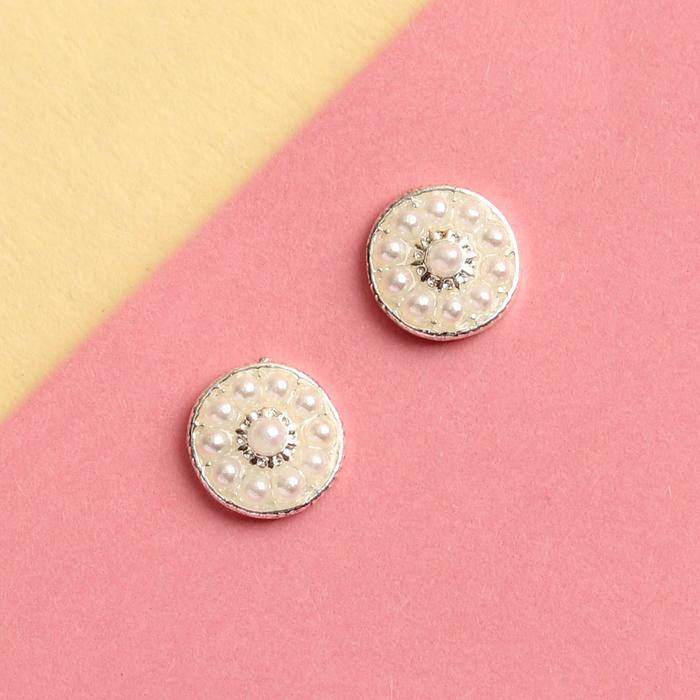 Декоративный элемент "Жемчужина", 2шт, цвет белый