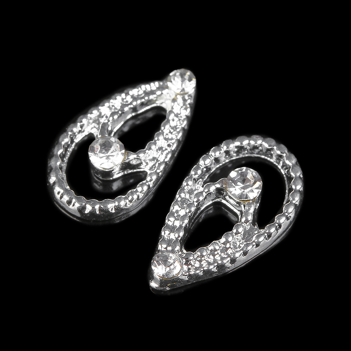 Декоративный элемент "Капля", 2шт, цвет серебристый