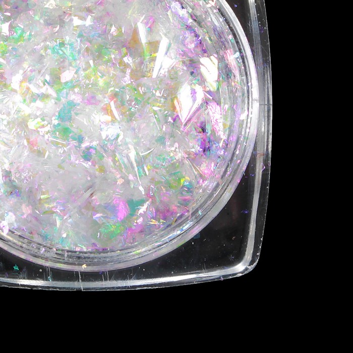 Хлопья Юки для декора ногтей, 1гр, с аппликатором, цвет фиолетовый/синий