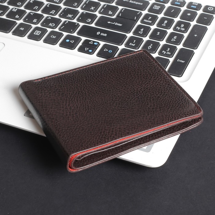 Портмоне мужское, 3 отдела, для карт, цвет кофе