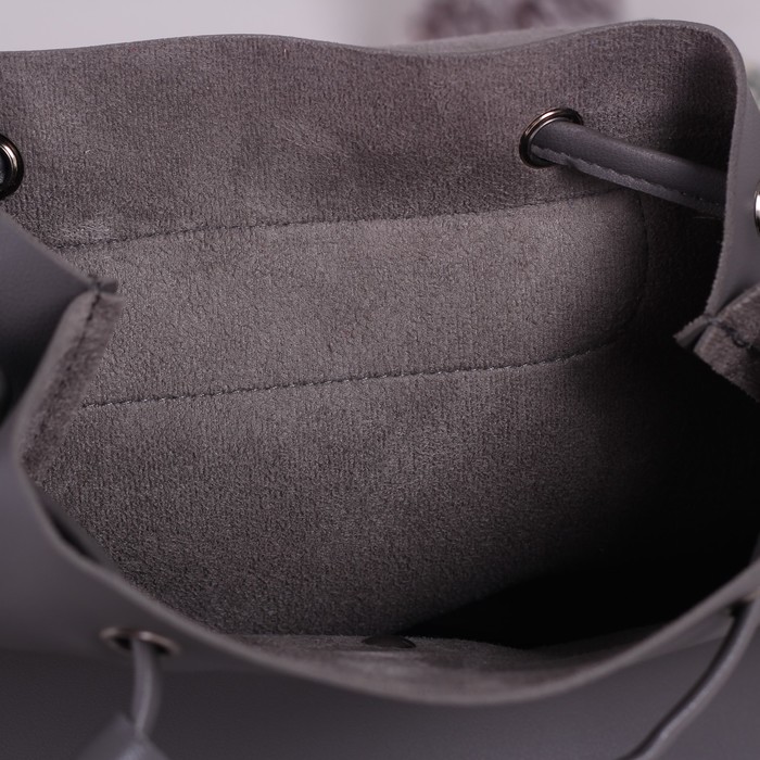 Рюкзак молодёжный, отдел на шнурке, цвет серый