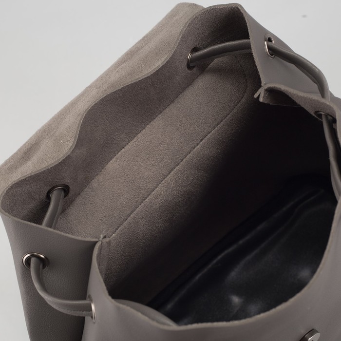 Рюкзак молодёжный, отдел на шнурке, цвет серый