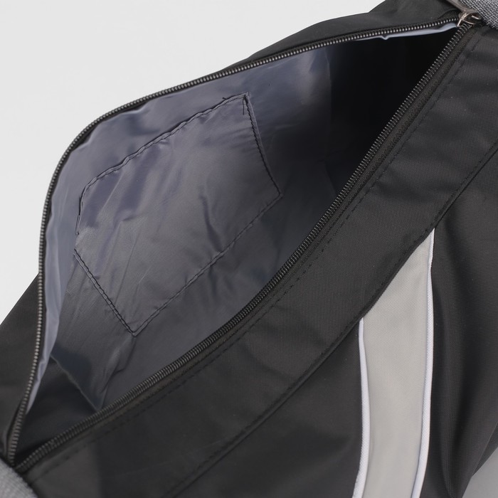 Сумка спорт Дориан, 38*18*22, 1 отд на молнии, бок/карман сетка, регул ремень, черный