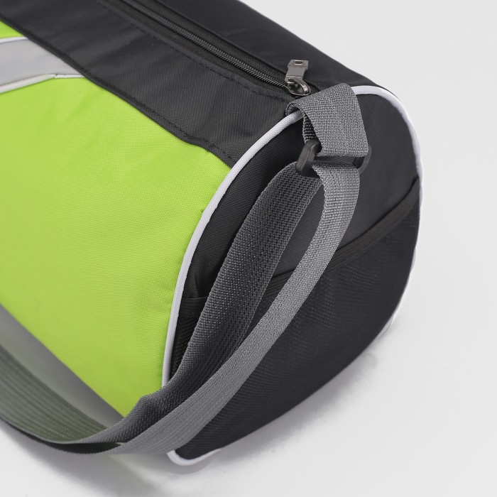 Сумка спорт Дориан, 38*18*22, 1 отд на молнии, бок/карман сетка, регул ремень, зеленый
