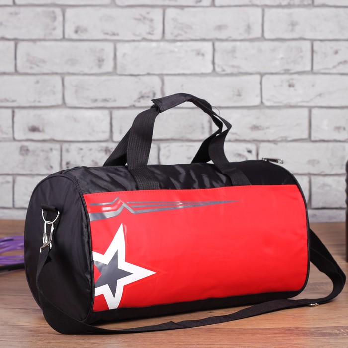 Сумка спорт Сэм, 40*21*23, 1 отд на молнии, длинн ремень, красный