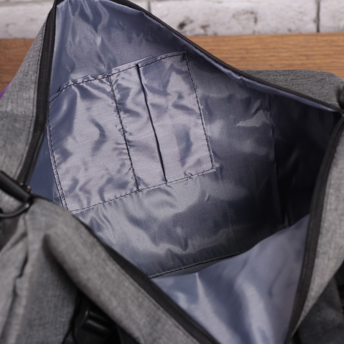 Сумка спорт Майкл, 46*20*23,5, 1 отд на молнии, длинн ремень, серый