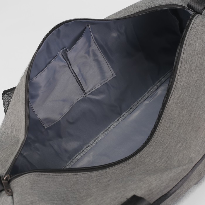 Сумка спорт Майкл, 46*20*23,5, 1 отд на молнии, длинн ремень, серый