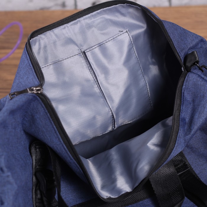 Сумка спорт Майкл, 46*20*23,5, 1 отд на молнии, длинн ремень, синий