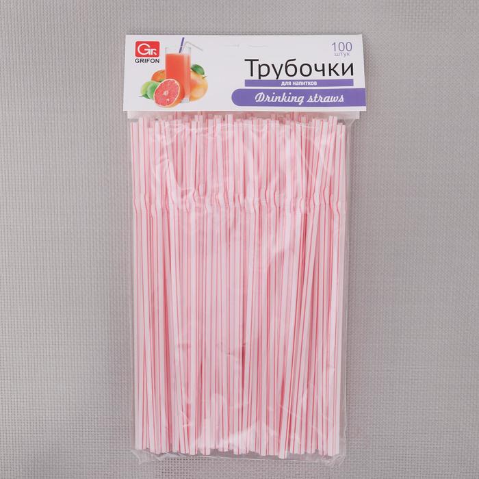 Набор трубочек для напитков 21 см GRIFON, 100 шт, гофрированные